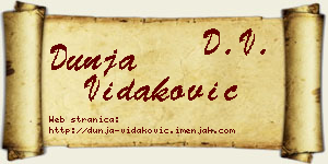 Dunja Vidaković vizit kartica